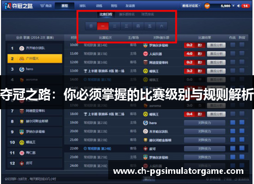 夺冠之路：你必须掌握的比赛级别与规则解析